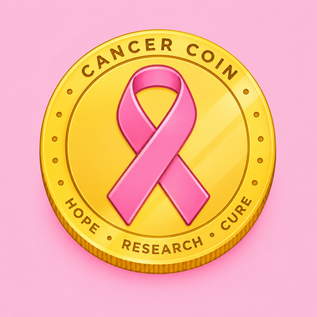 Cancer Coin gold coin bearing a pink ribbon